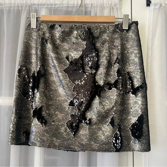 Free People Sequin Camp Mini Skirt Sz 4